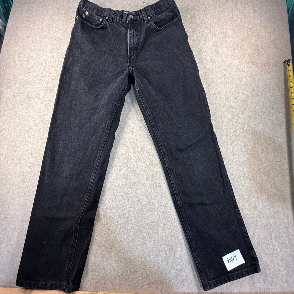 Lauren Ralph Lauren Jeans Co Black Straight Leg Denim Jeans Womens 12 High Rise